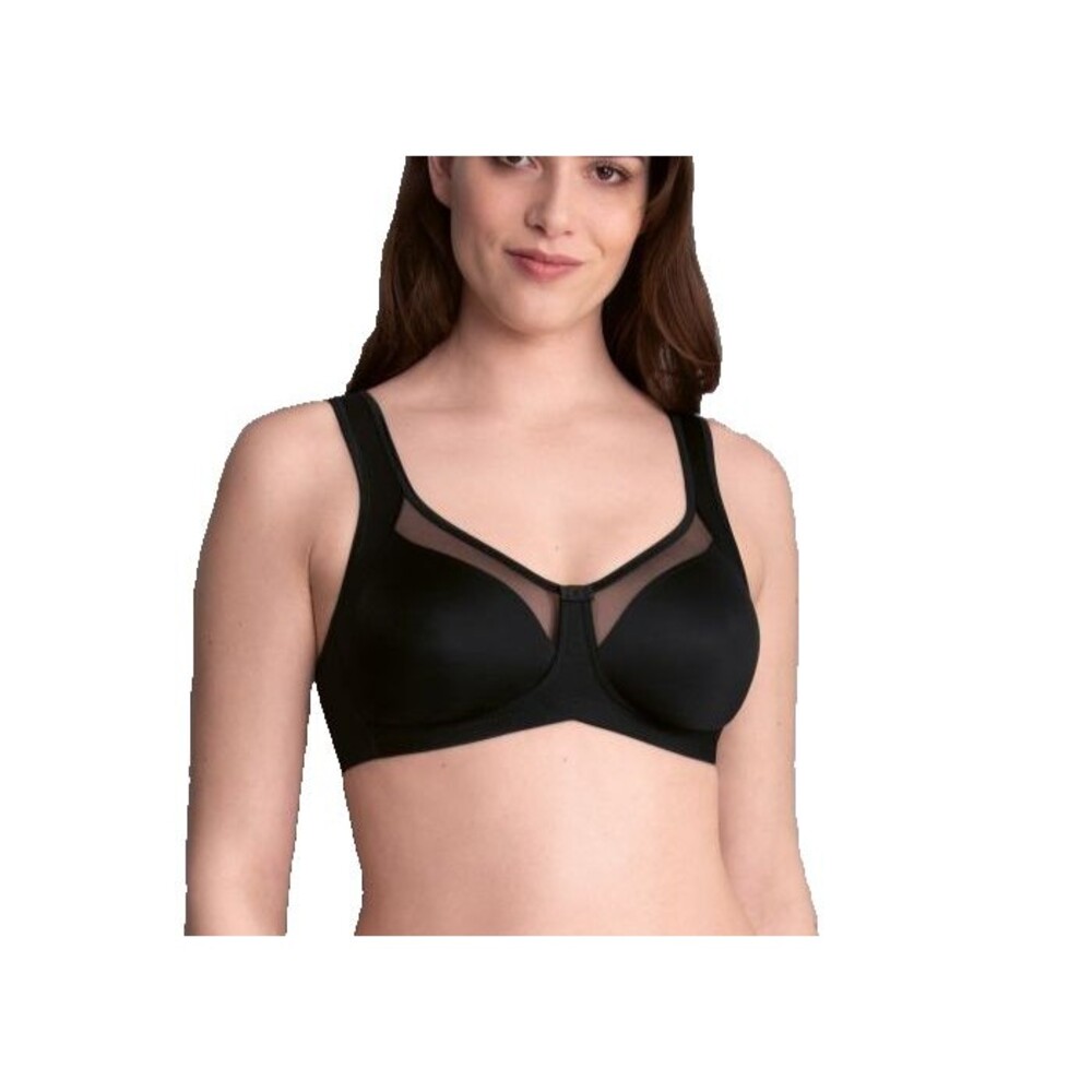 Anita Comfort Black Clara Wire-Free Mesh Trim Bra Size 34B